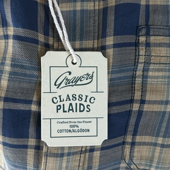 Men’s Grayers Lightweight Classic Plaids Short Sleeve - Picture 2 of 3